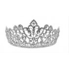 Silver Rhinestone Tiara Princess Crown For Wedding Sweet 16 Quinceanera Prom